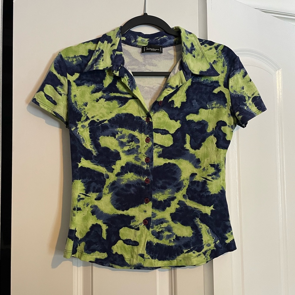 Women's Tie-Dye Button-Up Top